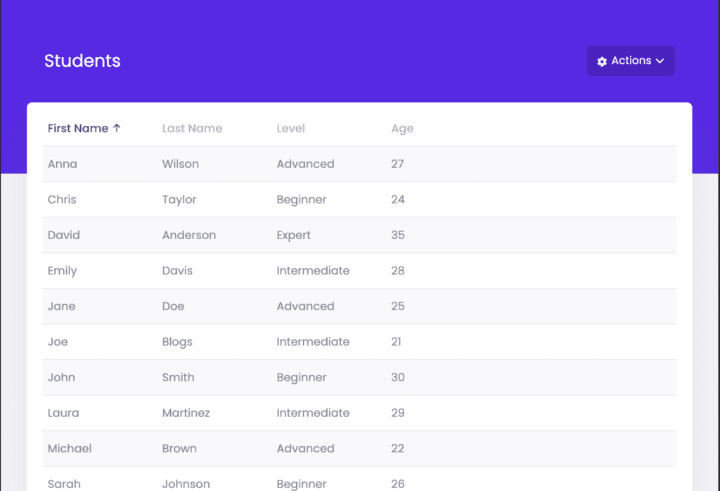 Tabelle interattive in HTML, CSS e JavaScript