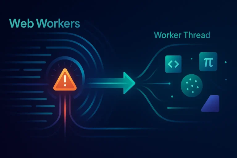 Diagramma concettuale che mostra il main thread e un worker thread separato con frecce che indicano lo scambio di messaggi.